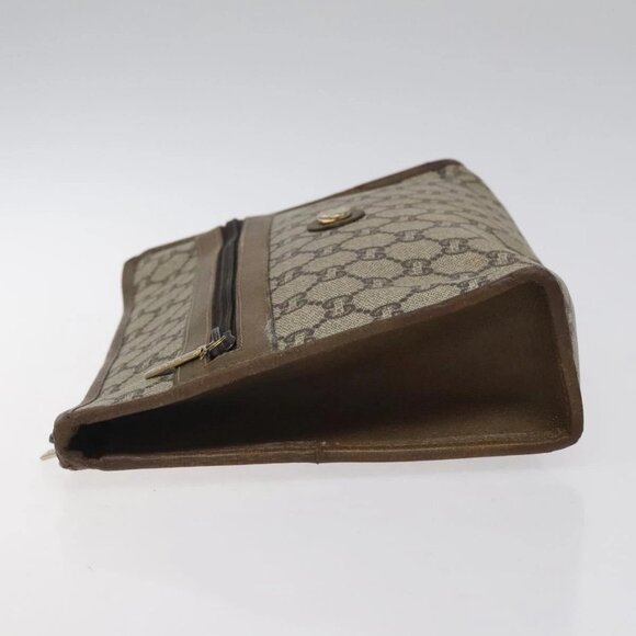 GUCCI GG Plus Supreme Clutch Bag PVC Leather Beige Auth bs25739 - Picture 8 of 16